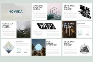 现代风格ppt模板 NOVSKA Modern Powerpoint Template