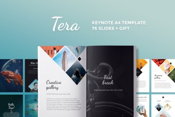 竖版PPT主题模板 A4 Tera Keynote Template