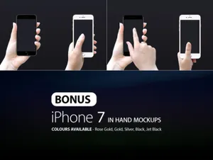 手持苹果iPhone 7手机显示设备PSD贴图样机模型YDLabs 7 Mockups Pack