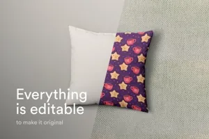 逼真的抱枕枕头设计VI样机展示模型mockups