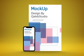 时尚高端简约好用的iPhone 11和传单APP UI样机VI设计展示模型