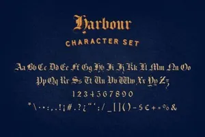 哥特式复古经典英文字体 Harbour