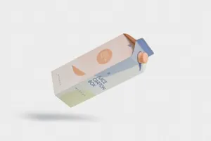 时尚高端专业的高品质果汁-牛奶样机-1升纸箱-大号包装设计VI样机展示模型