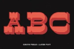复古凸版印刷衬线字体 Circus Freak Font