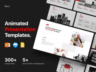 个性完美平滑的PPT动画交互演示模板 Bazz Presentation Template