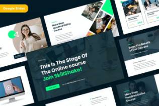 高品质的在线教育网络授课Google Slides谷歌幻灯片演示模板