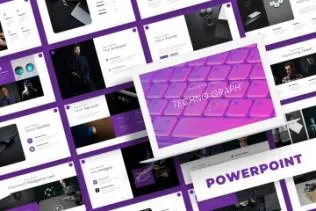 紫色配色的高品质优雅时尚高端powerpoint幻灯片演示模板