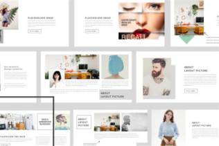 36极简主义创意ppt模板下载