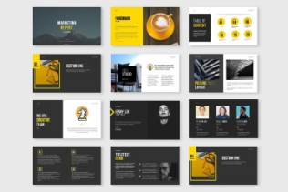 37流行风格的时尚ppt模板下载