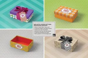 长方形礼物包装盒设计样机Packaging Mockup
