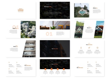 40现代房地产谷歌幻灯片ppt模板下载