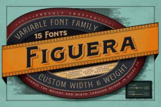 维多利亚时代复古风格衬线字体 Figuera Variable Fonts