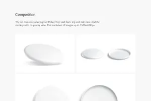 玩具飞盘飞碟图案设计样机Frisbee Mockups Set