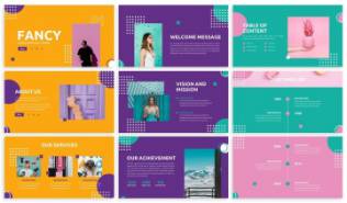 64花哨的彩色ppt模板