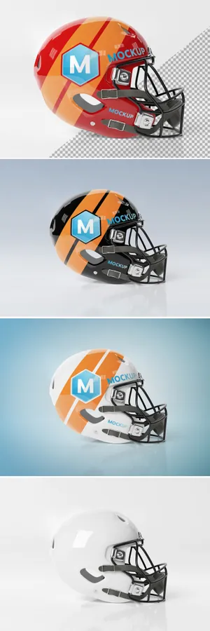 美食足球橄榄球头盔图案设计 Helmet Mockup
