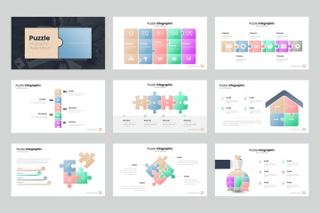 79拼图信息图表大数据ppt模板下载