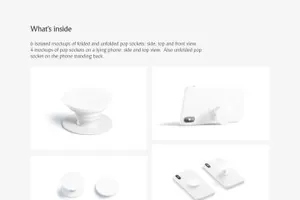 个性手机磁铁支架图案设计 Mockup