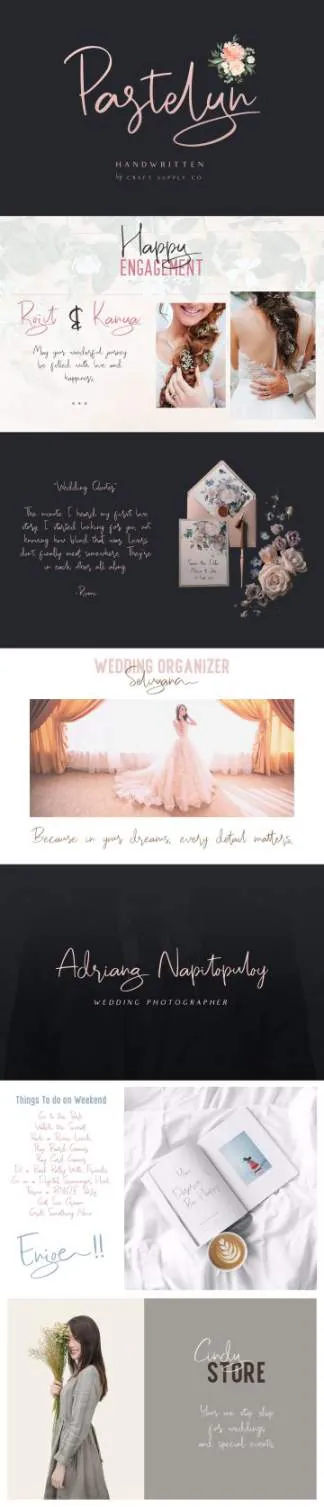 漂亮时尚雅致的钢笔手写签名英文字体 Pastelyn - Handwritten Font