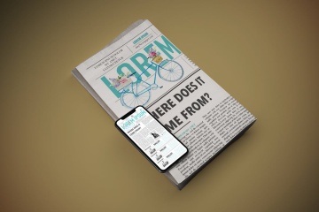 电子版报纸版式设计效果图样机 Newspaper App MockUp