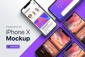 APP界面设计截图预览iPhone X手机样机模板