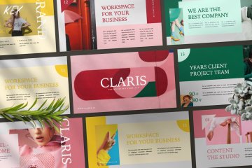 极简主义创意主题演讲稿Keynote模板 CLARIS Pastel Keynote Template