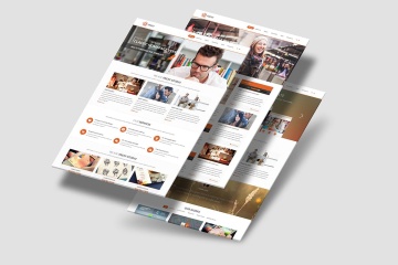 纸张大小网站设计效果图样机模板 A4 Paper MockUps