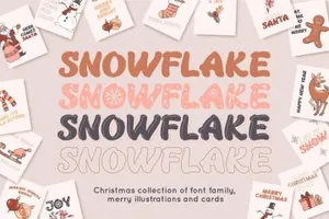 冬天雪花圣诞节英文字体免费下载 Snowflake Christmas font