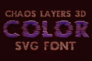混沌分层彩色装饰字体 Chaos Layers Color Font