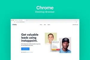 网站设计PC端移动端浏览器预览样机01 Website Browser Mockup