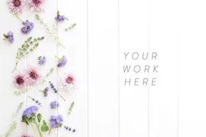 花卉摄影样机素材 Floral styled stock photography