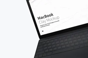 电脑样机素材 Clay MacBook Mockup , Floating