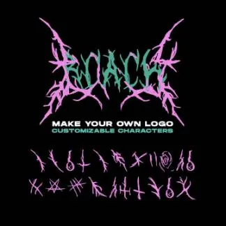 新潮酸性锋利笔锋潮牌符号英文字体  Roach Trash Font