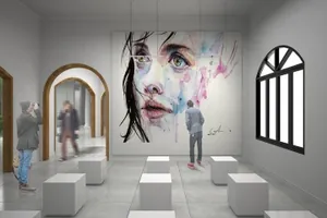 室内油画展览画框样机素材v10 Exhibittion Mockup