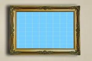 古董金属边框相框样机模板03 Antique Golden Frame Mockup