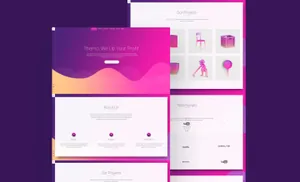 时尚现代色彩代理网站设计模板Agency Rainbow Website Tem