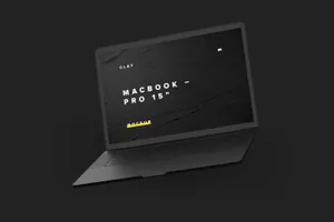 电脑样机素材 Clay MacBook Pro 15 with Touch Bar Mockup