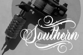 纹身徽章英文手写字体 Rumble Tattoos – Tattoos Typeface