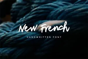一款创新书法手写英文字体New French Font Free Version