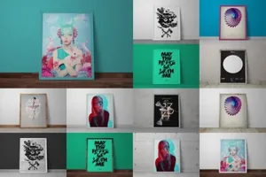 垂直摆放画框相框样机模板 Frame Mockup – Vertical