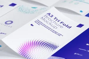 画册设计样机 A3 Trifold Brochure Mockup 04