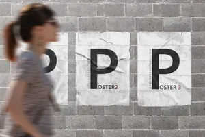 A4规格海报设计画框样机模板 A3  A4 Poster Mock-up