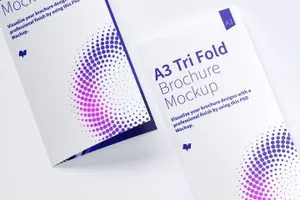 A3手册画册样机 A3 Trifold Brochure Mockup 05