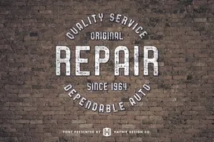 一款经典复古粗糙的装饰英文字体 Service Station Vintage Market Font