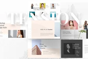 高端大气的企业商业计划营销PPT模版 Tension Creative Powerpoint Template