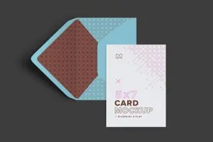 信封卡片样机素材 A7 Envelope and Portrait Card Mockup