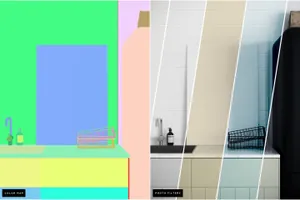 厨房场景海报设计效果图预览样机 Poster Mockup in Kitchen Scene Setting