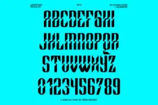 创意抽象波浪元素扭曲酸性技能风英文装饰字体 Leviathan Display Font