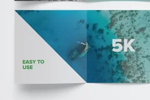 方形画册样机 Square Tri-Fold Brochure Mockup 05