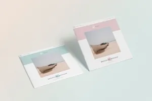 高品质的方形画册手册设计展示样机素材