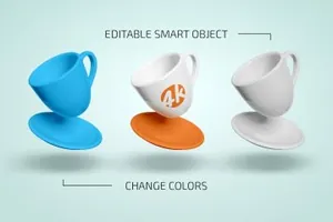 咖啡杯马克杯图案设计预览样机